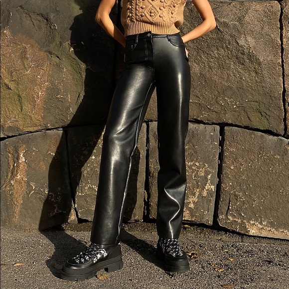 Wilfred Melina Vegan Leather Pant Size 0 Black - Picture 3 of 5